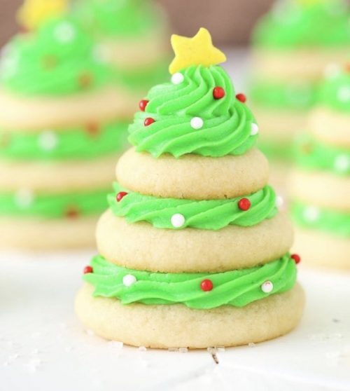 Weed vanilla butter cookies as a christmas tree