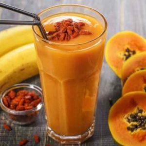 Cannabis infused smoothie with papaya