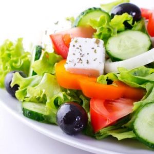 Cannabis greek salad with THC infused olive oil