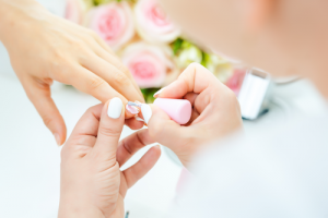 Weed manicure pink