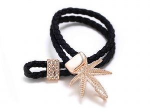 rosegold marijauna arm bracelet with black rope