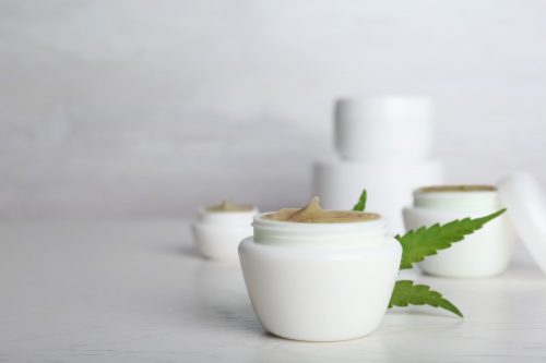 hemp skin care product in jars