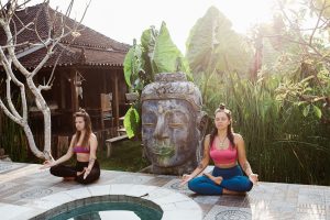 women enjoying weed yoga retreat