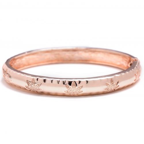 Rose Gold Marijuana Leaf Arm Bracelet - Image 2