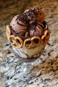 Bailey's Chocolate Pretzel & Cannabis Sundaes